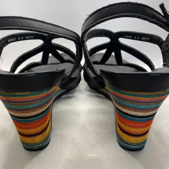 Unlisted Multi Color Stripe Sandal Wedge - Picture 5 of 8
